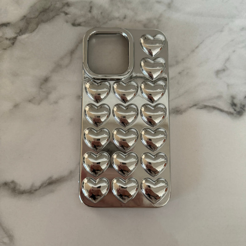 iphone 14 pro max case silver chrome