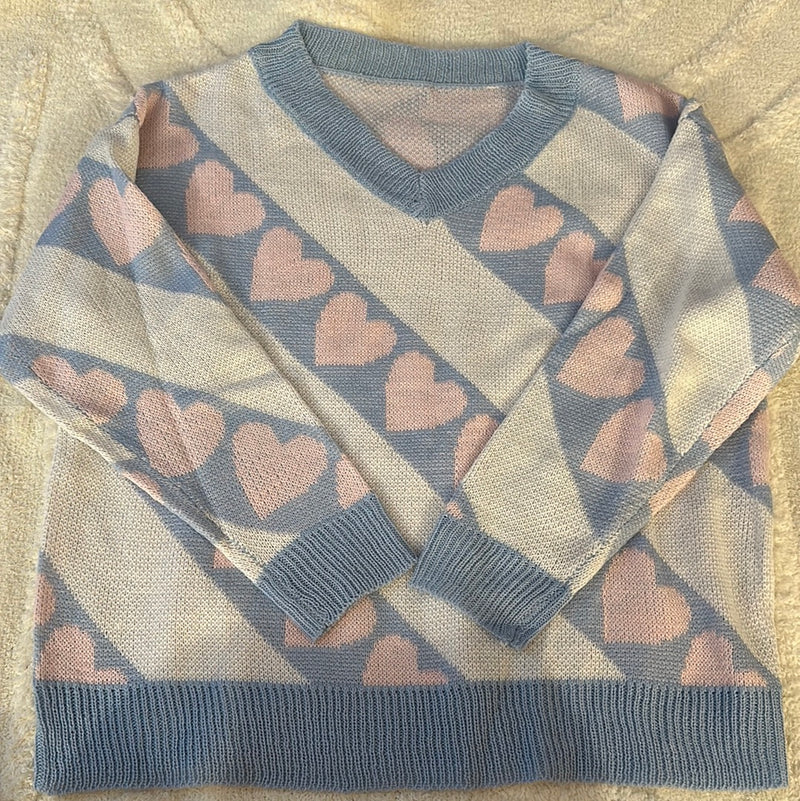cute heart sweater size small